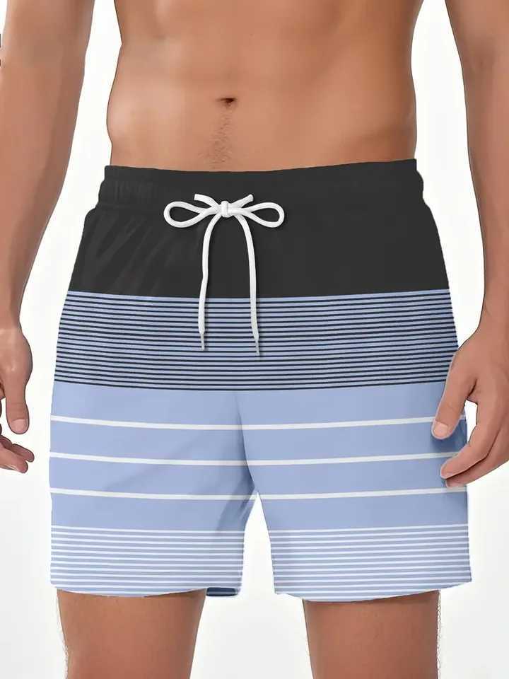 Mens Stripe Print Beach Shorts Casual Unisex Gym Fitness Mens Trousers Summer Women Shorts Sport Beach Shorts XJ250618