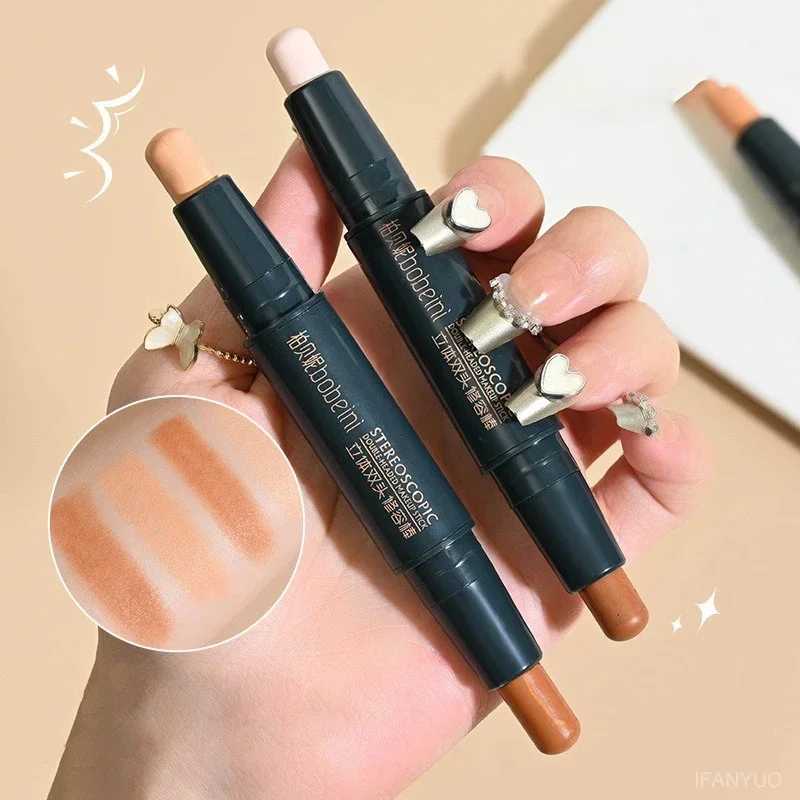 Double Head Highlight Pen High Quality Makeup Base Foundation Stick Contouring Stick for Three-dimensional Nose Bridge Shadow XJ250618