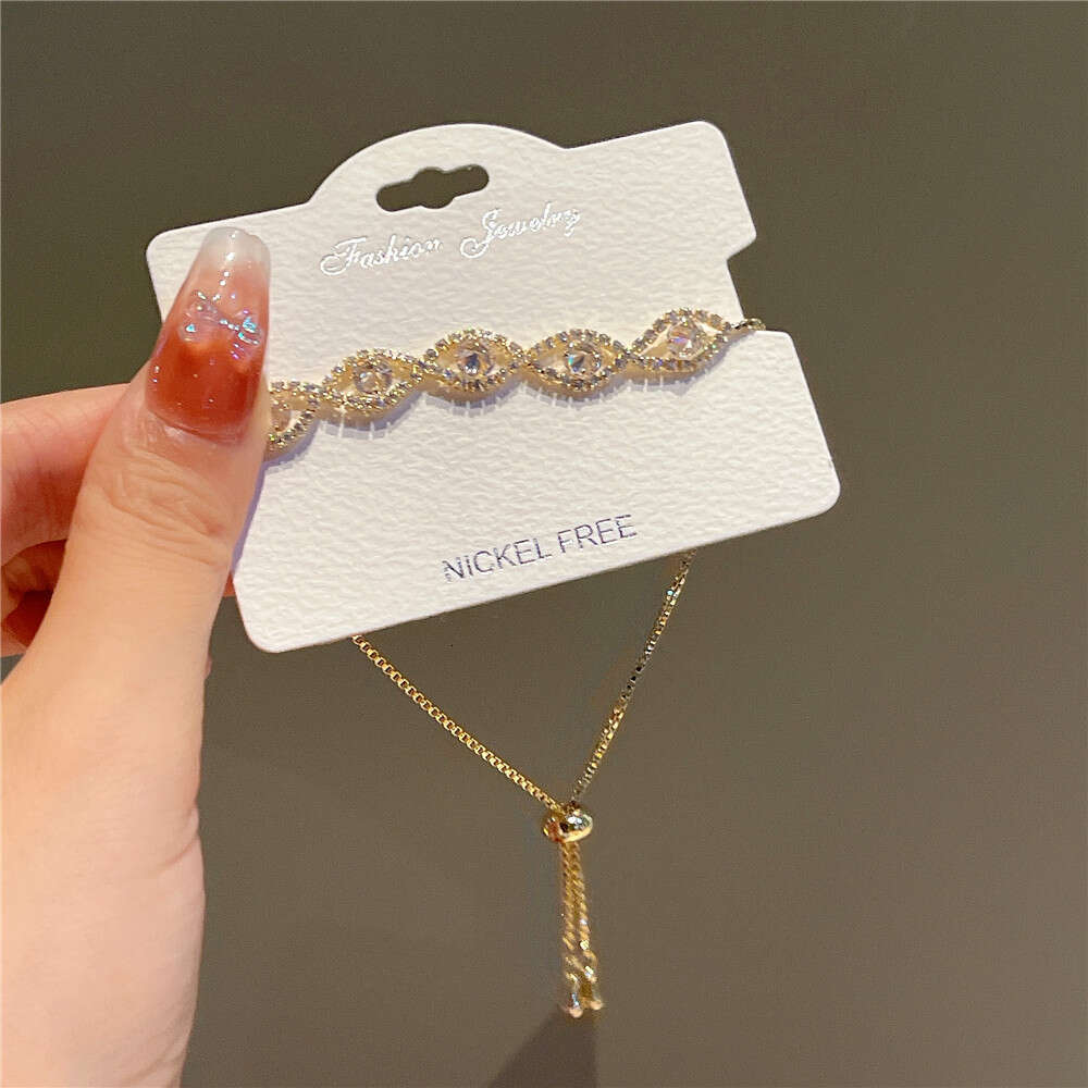 Light Style Colorful Zircon Bracelet 2023 Exquisite Circle Niche Versatile Pull Rope Hand Jewelry