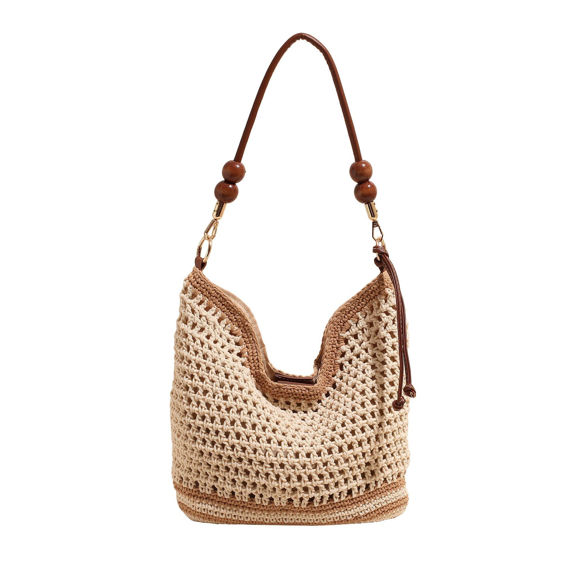 Free Shipping For Designers Beach Vacation Woven Bag Women's 2025 Summer New Commuter Shoulder Crossbody Bag Hollow Handheld Luxury Bag Tote Bag