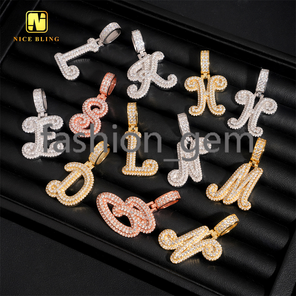 Ready Stocks Moissanite Letter Pendant Collection Initials Hip Hop Iced Out Pendant for Women for Men Birthday Gift Idea