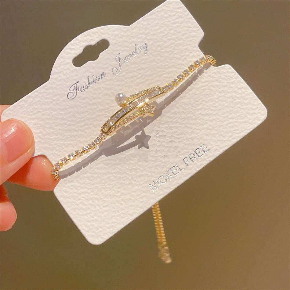 Gentle Style Micro-Inlaid Electroplated Real Gold 14K Pearl Elegant Versatile Hand Jewelry 2025 Bracelet for Women Fairy