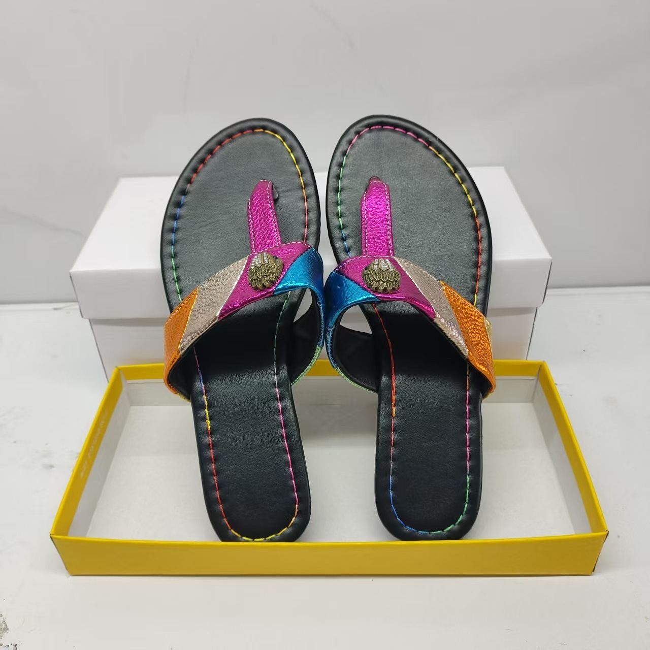 Designer kurts Gegiers Sandals Kurk Geiger Sandal Color Flat Casual Light Shoes For Ladies Fashion Outdoor Beach Zapatillas Mujer 3213