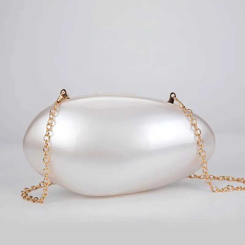 Pearl Acrylic Evening Bags Designer Clutch Purse Mini Womens Wallet Shell Chain Shoulder Crossbody Wedding Party Handbag Z250618