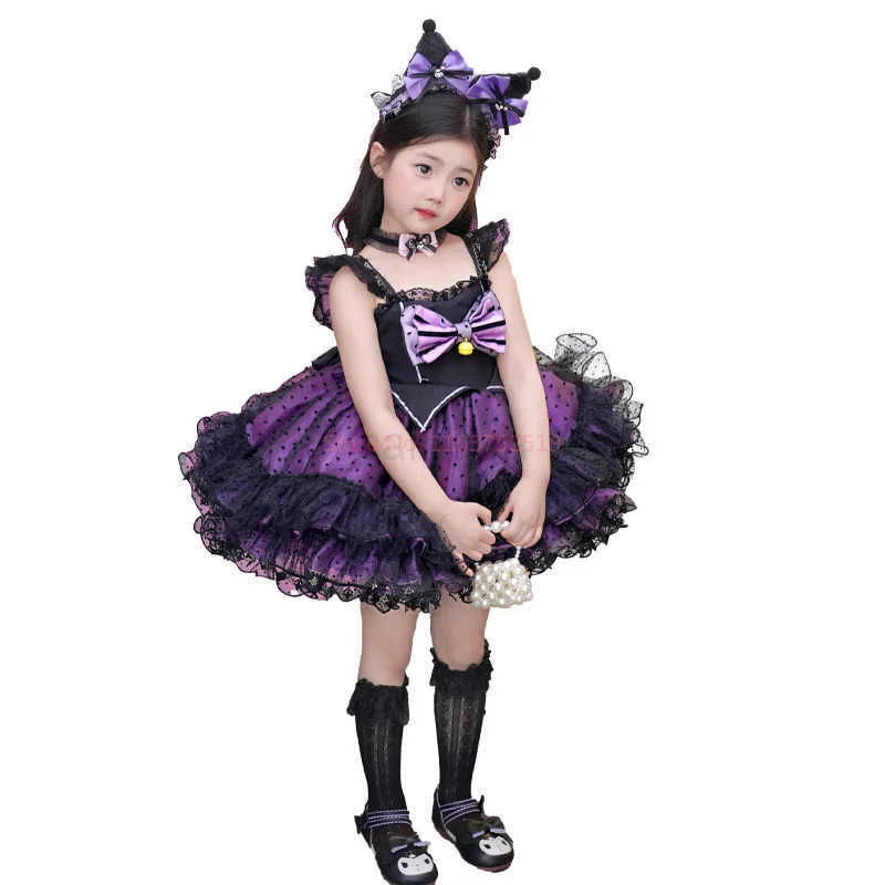 Sanrio 2024 Sanrio Cosplay Girl Kuromi Dress Summer Princess Dress Lolita Cosplay Dress Camisole Dress Summer DressXJ250618