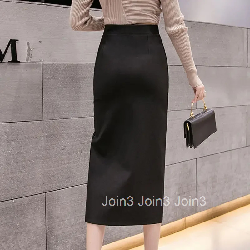 Midi Skirts for Women High Waist Wrap with Slit Patchwork Tight V Clothing Sales Premium Korean Fashion Y2k Vintage Woman Skirt