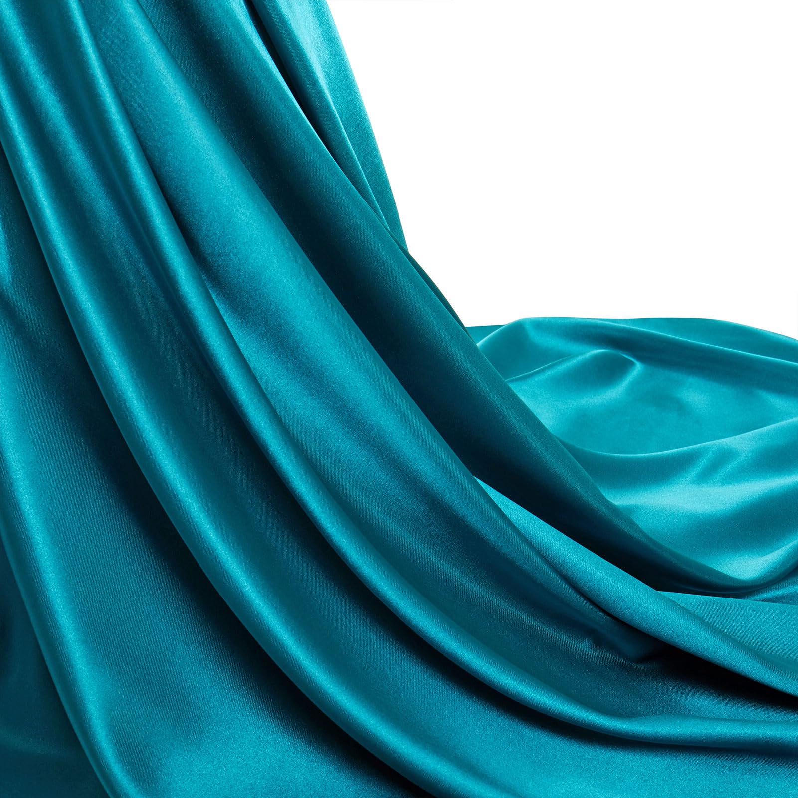 Silk Satin Fabric 5 Yards 55" Wide, Shiny and Soft Charmeuse Satin Fabric for Sewing Wedding Bridal Dress