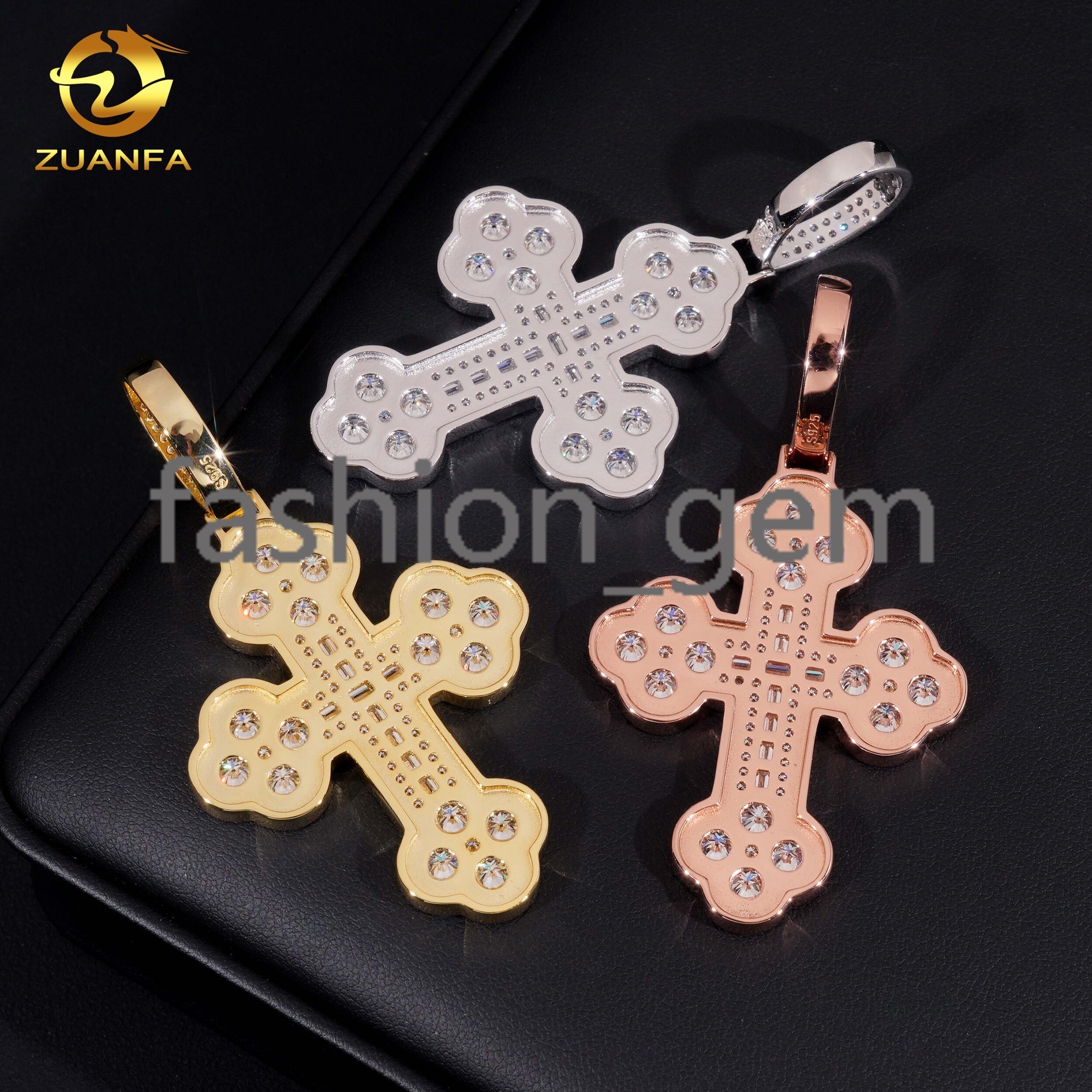 Pass Diamond Tester Hip Hop Jewelry New Design GRA Certified 925 Sterling Silver VVS Moissanite Cross Design Iced Out Pendant