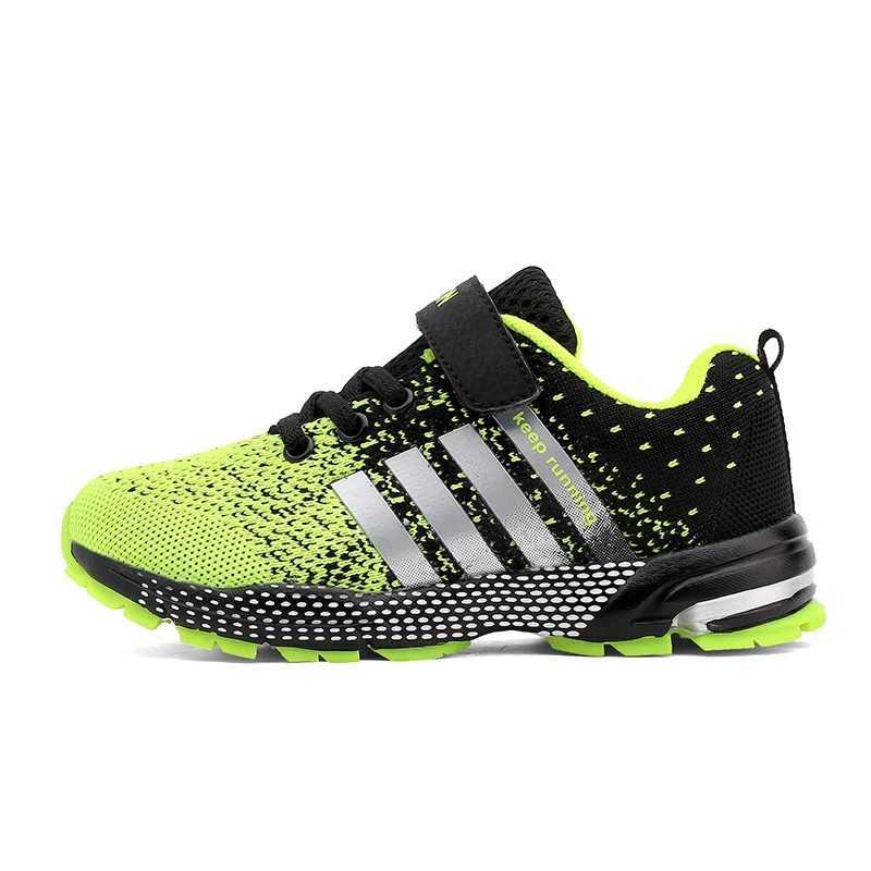 Hot Sale Green Red Childrens Running Shoes Summer Outdoor Breathable Kids Shoes Trainers Low-cut Sneakers for Boys 7 to 14 Years Z250618