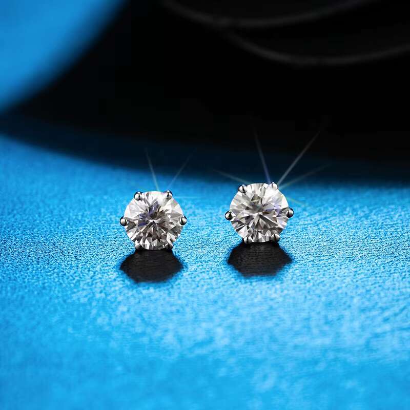 Wholesale Women Moissanite Earring Gold Plated 925 Sterling Silver Hoop Earrings for Women