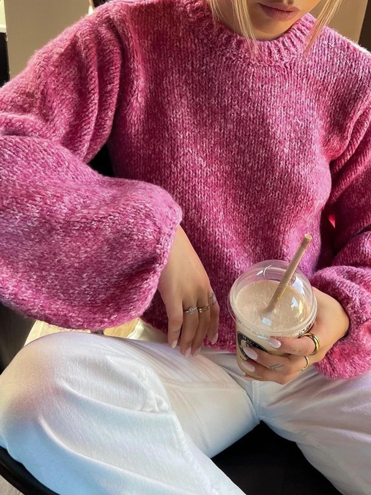 Womens Sweater Fashion Cute Vintage Solid Backless Knitted Pullovers Knitwear Long Sleeves O-Neck Female Chic Lady Tops 250614