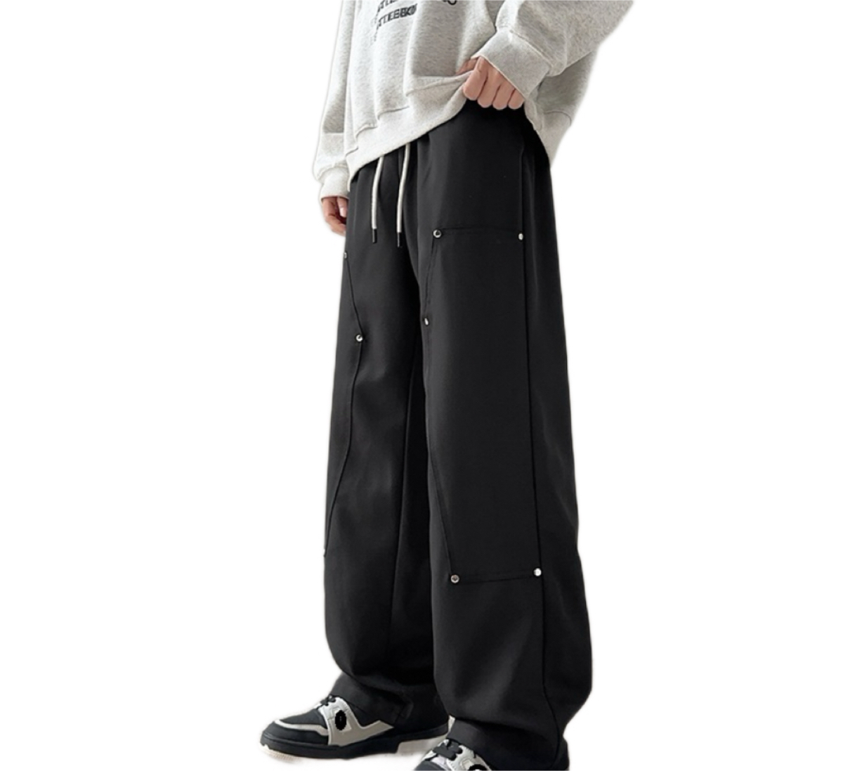 2025 Men's American Vintage Utility Pants - Loose Straight Wide-Leg Spring-Autumn New Arrival Casual Versatile Long Trousers