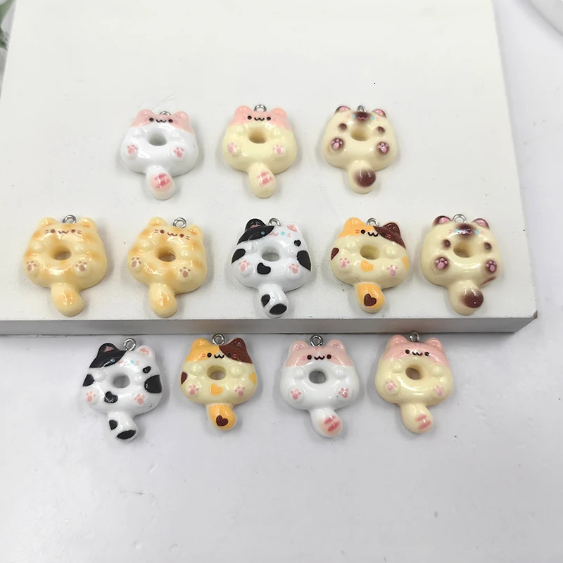 10pcs Cute Puppy Cat Charms for Jewelry Making Findings Kawaii Resin Animals Charm Pendants Flatback C220 250609