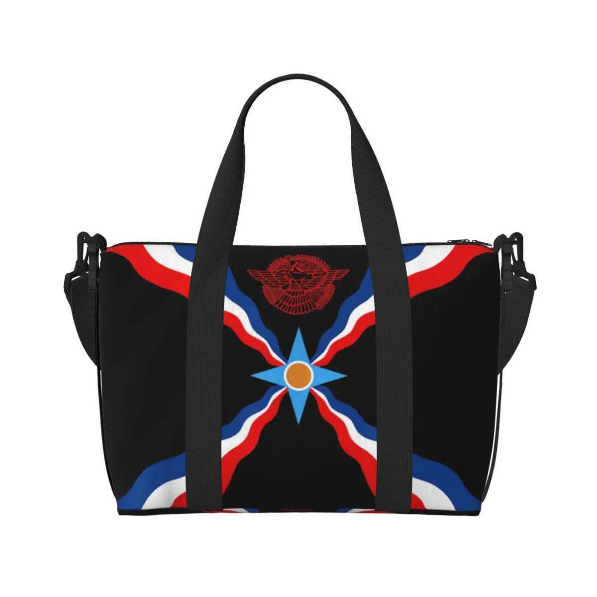 Custom Large Syriac Suryoyo Flag Tote Bag for Women Aramean Assyria Shoulder Shopping Gym Beach Travel Bag W250618