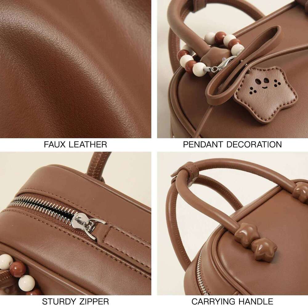 TOUTOU Women Bowling Handbag Replica Boston Mini Designer One Shoulder Crossbody Bag For Cosmetics Valentine Gift