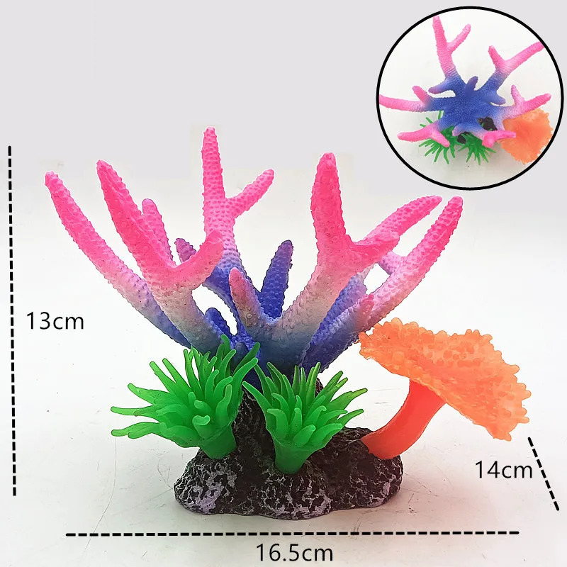 Artificial Fake Coral Fish Tank Decoration Aquarium Resin Silicone Simulation Colorful Coral Undersea Landscape Ornament 250613