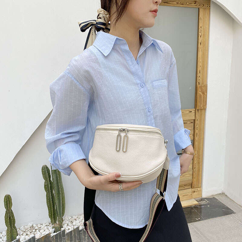 Genuine Leather Top Layer Cowhide Saddle Women's New Fashion Trendy Casual Chest Single Shoulder Crossbody Bag