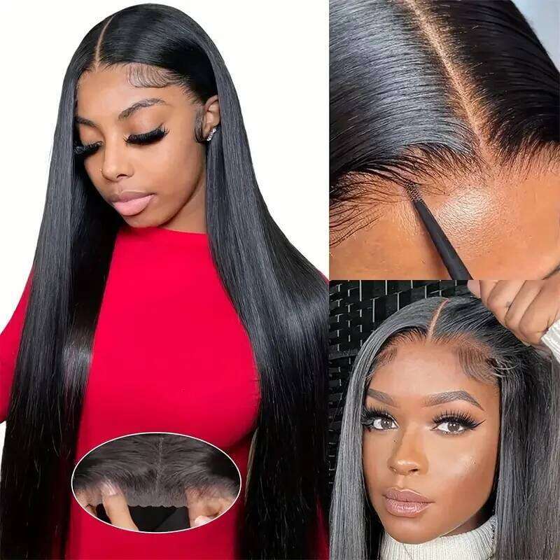 And Go Glueless Brazilian Straight Wig Human Hair Ready To Wear 6x4 5x5 Lace Closure Wigs Pre plucked