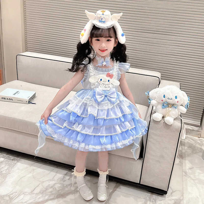 Sanrio Sanrio Kuromi Anime Dress Four Seasons Western Style Cartoon Puffy Skirt Little Girl Sling Princess Skirt Lolita Popular NewXJ250618