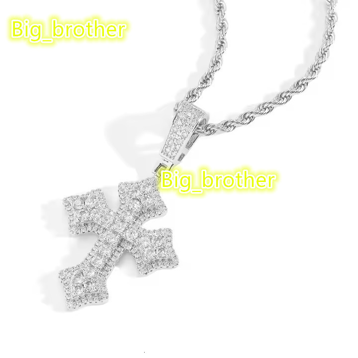 Trendy Cross Pendant 1 Inch Moissanite Round Cut Diamond in Silver Plated Design Fashion Necklace for Spiritual Style Now In USA