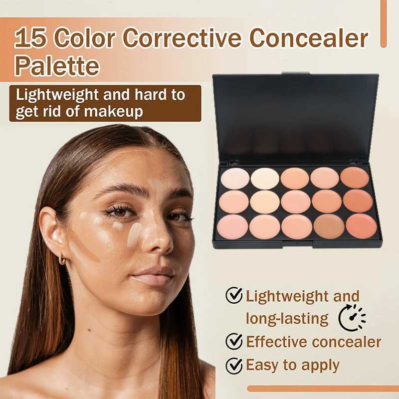 15 Colors Face Concealer Camouflage Cream Waterproof for Covering Facial Blemishes Dark Circles Freckles Scars with Brightening XJ250618