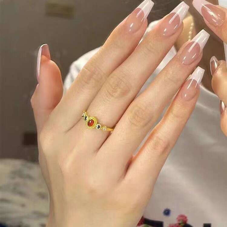 Hot Selling Chinese Style Small Palace Sparrow Color Ring Elegant Light Luxury Niche Adjustable Gift High-end Version