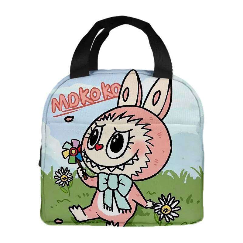 Kawaii Labubu Cartoon Tote Student Bento Aluminum Foil Insulation Lunch Box Bag