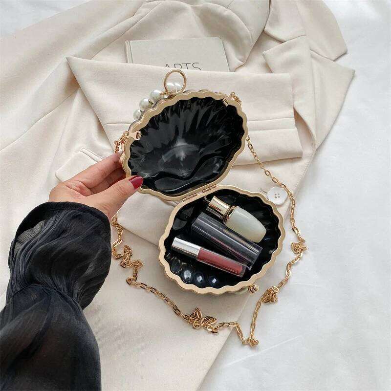 Shell Evening Banquet Aristocratic Acrylic Metal Chain Crossbody For Women European And American Fashion Handle Bag