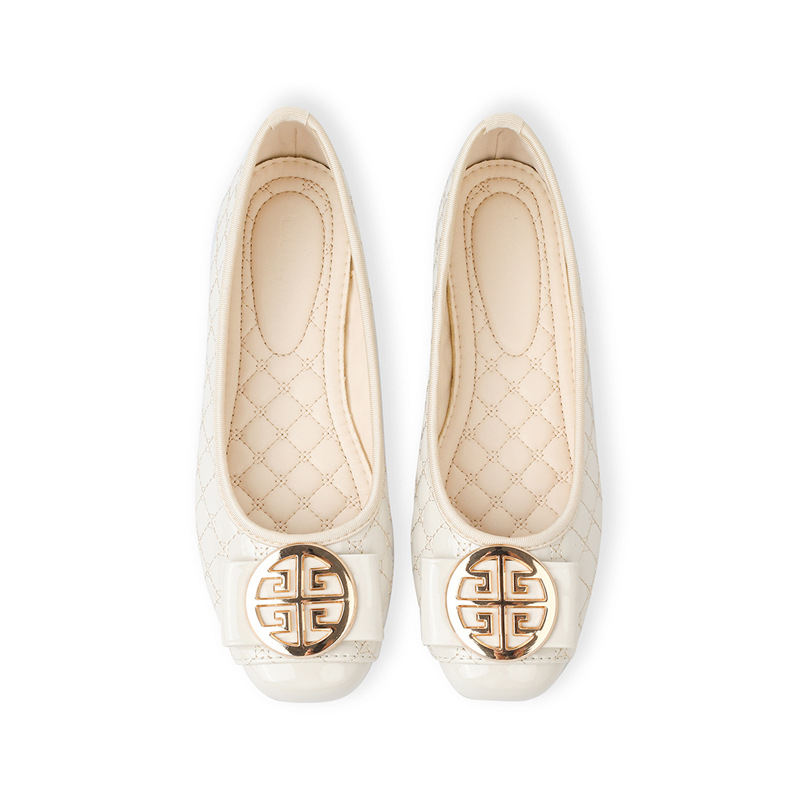New Elegant and sophisticated dress shoes with skirts soft sole comfortable breathable non slip ballet flats caramel brown burgundy