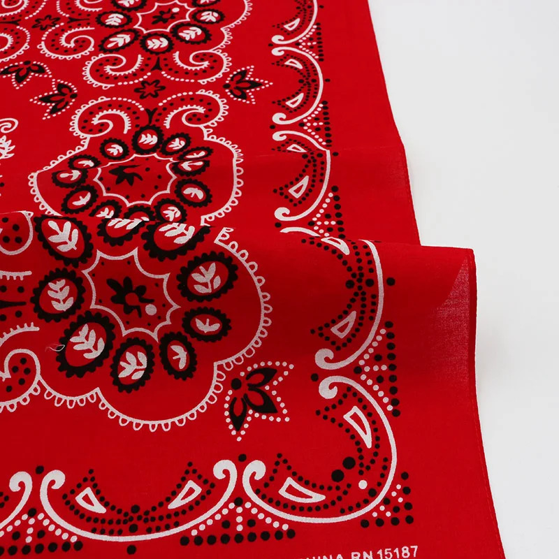 68CM Retro Blue Red Paisley Large Square Bandana Cotton Hip Hop Headband Scarf 250617