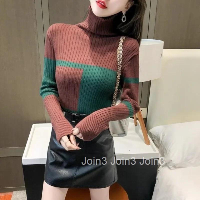 Turtleneck Hot Sale Winter Ladies Pullovers Fall Womens Knit Sweater Warm Wear To Work Original Elegant All Cheap Basic Top