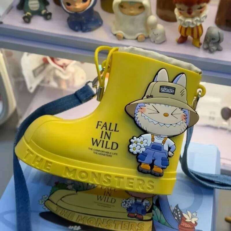Original Labubu Rain Boots The Monsters Spring Wild At Home Series Kawaii Crossbody Bag Girl Birthday Surprise Gift