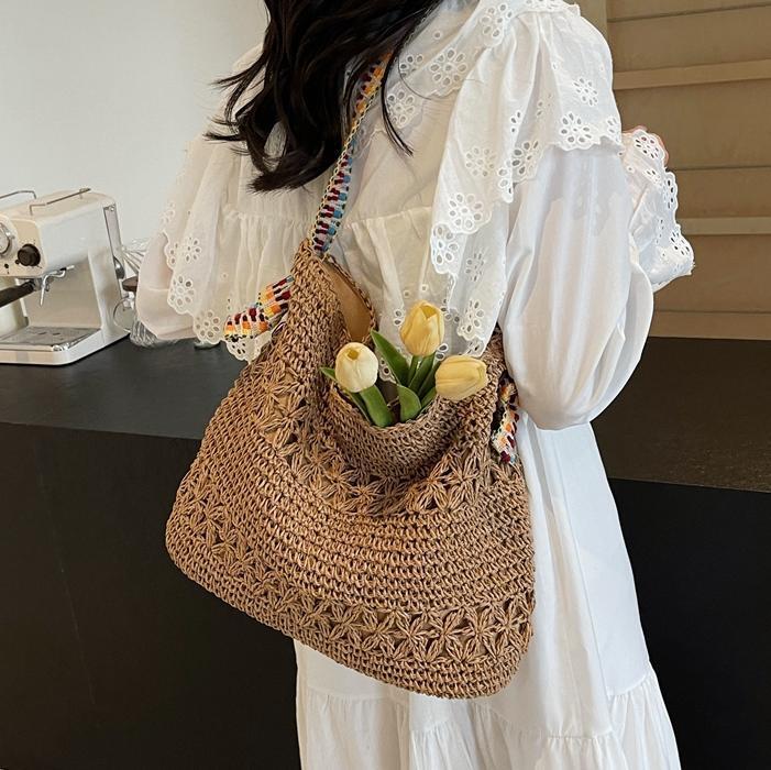 Free shipping designer Vacation Style Straw Bag for Women 2025 New Summer Trend Woven Bag Beach Large Capacity Shoulder Bag Tote Bag