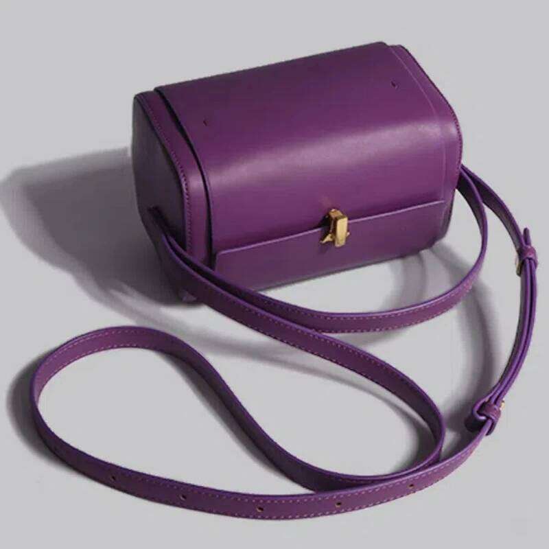 Handheld Box Women's New Fashionable Berry Purple Boston Bag, Versatile, Niche, Light Crossbody Bag