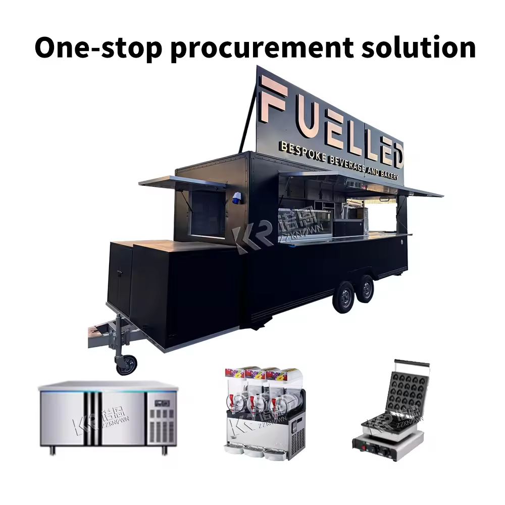 Mobile Coffee Food Cart Truck BBQ Ice Cream Food Trailer Restaurant Fully Equipped Street Restaurant Catering Fast Food Trailer For Sale