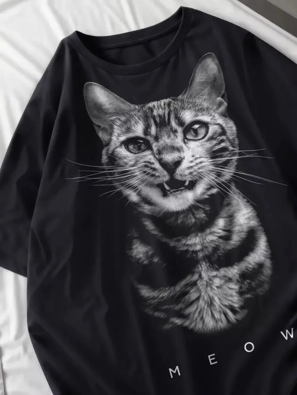T-Shirts Women Print Tops Summer O-Neck Oversize T Shirts Casual Soft Short Sleeve Tees Street Women Clothes