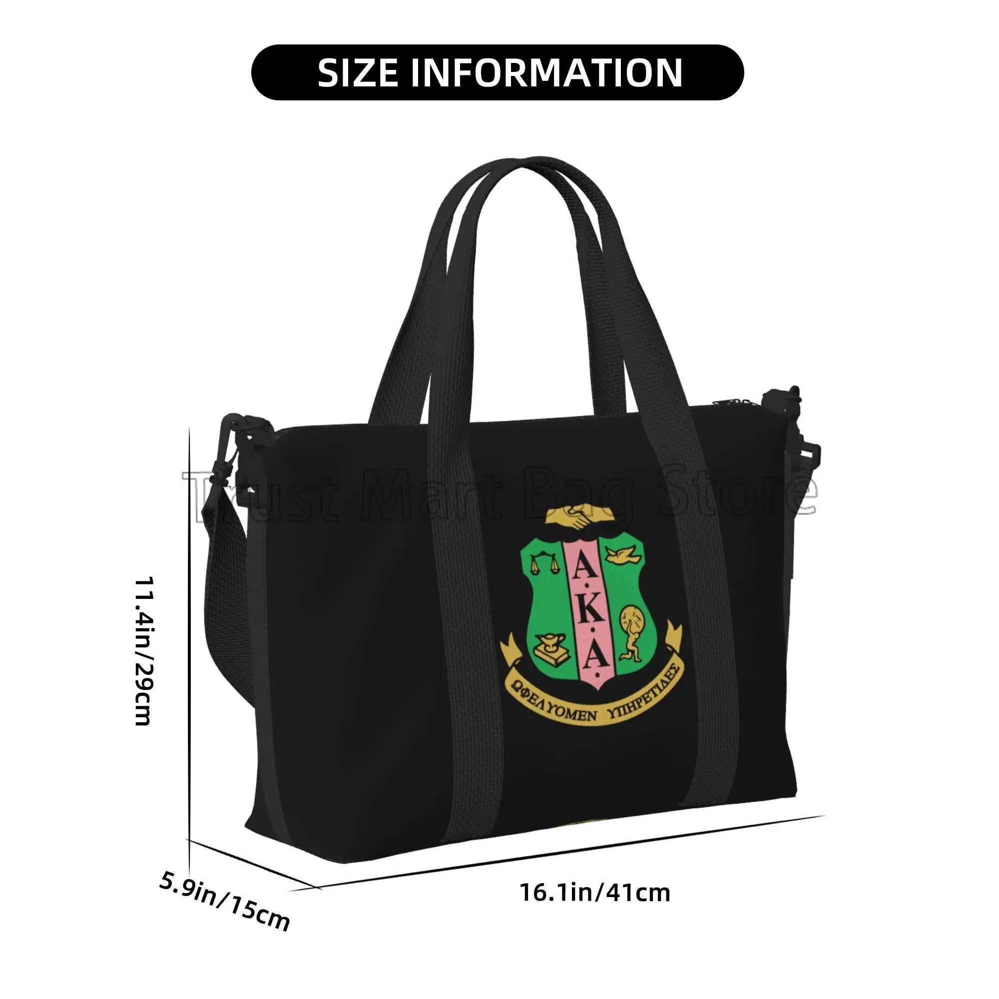 AKA Sorority Print Hand Travel Bag Sports Fishing Gym Yoga Luggage Tote Bag Multipurpose Waterproof Weekender Bags for Women Men W250618