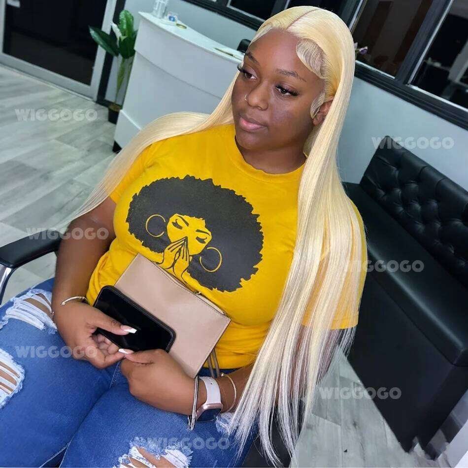Wiggogo Straight Frontal Wig 13X4 13X6 Hd Transparent 613 Blonde Colored Lace Front Human Hair Wigs For Women Brazilian