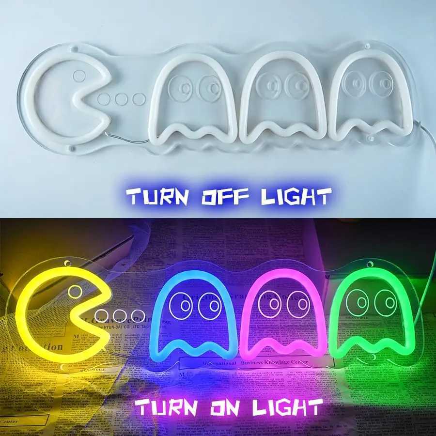 1 piece of retro ghost arcade game LED neon sign suitable for game rooms mens nest parties birthday gifts bars clubs Z250618