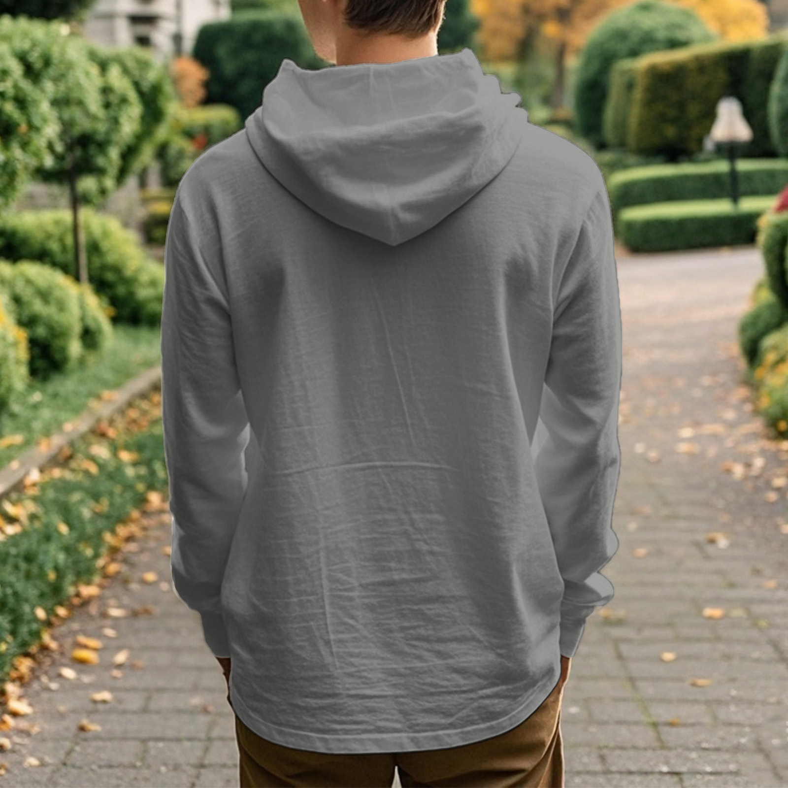 Men's linen T-shirt long-sleeved shirt casual sports top fashionable shirt hooded Henry button loose long-sleeved base shirt European code: S-3XL