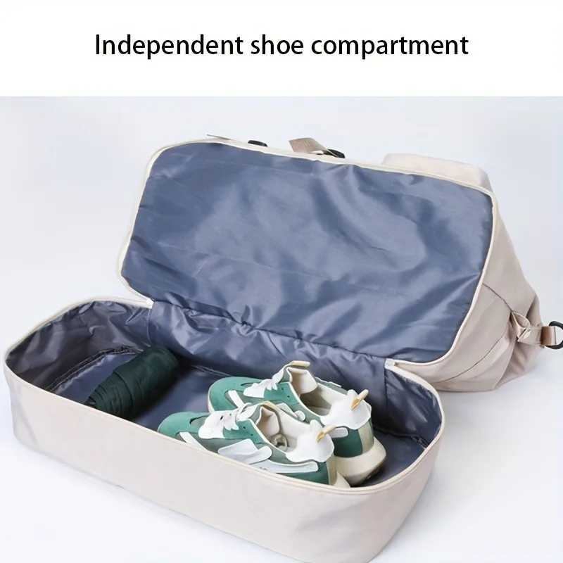 Large Capacity Multi-Functional Travel Duffel Bag Gym Tote with Multiple Compartments Durable Nylon Sports Bag W250618