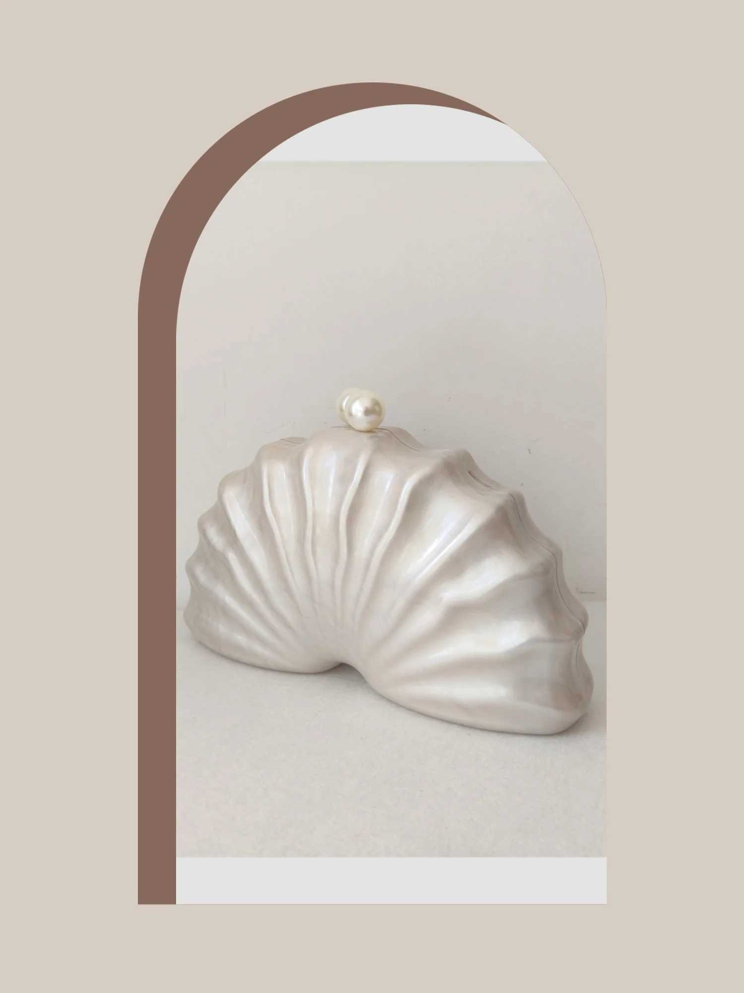 Original Shell Half Room Acrylic Beaded Bag Box Clutches Party Evening Purse Women Shoulder Travel Beach Mini Summer Handbags Z250618
