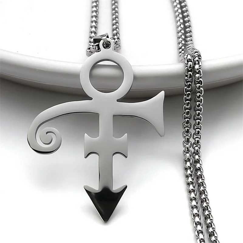 RIP Memorial Symbol Love Steampunk Stainless Steel Necklace Women The Minimalism Artist Love Symbol Prince Necklace Jewelry W250618