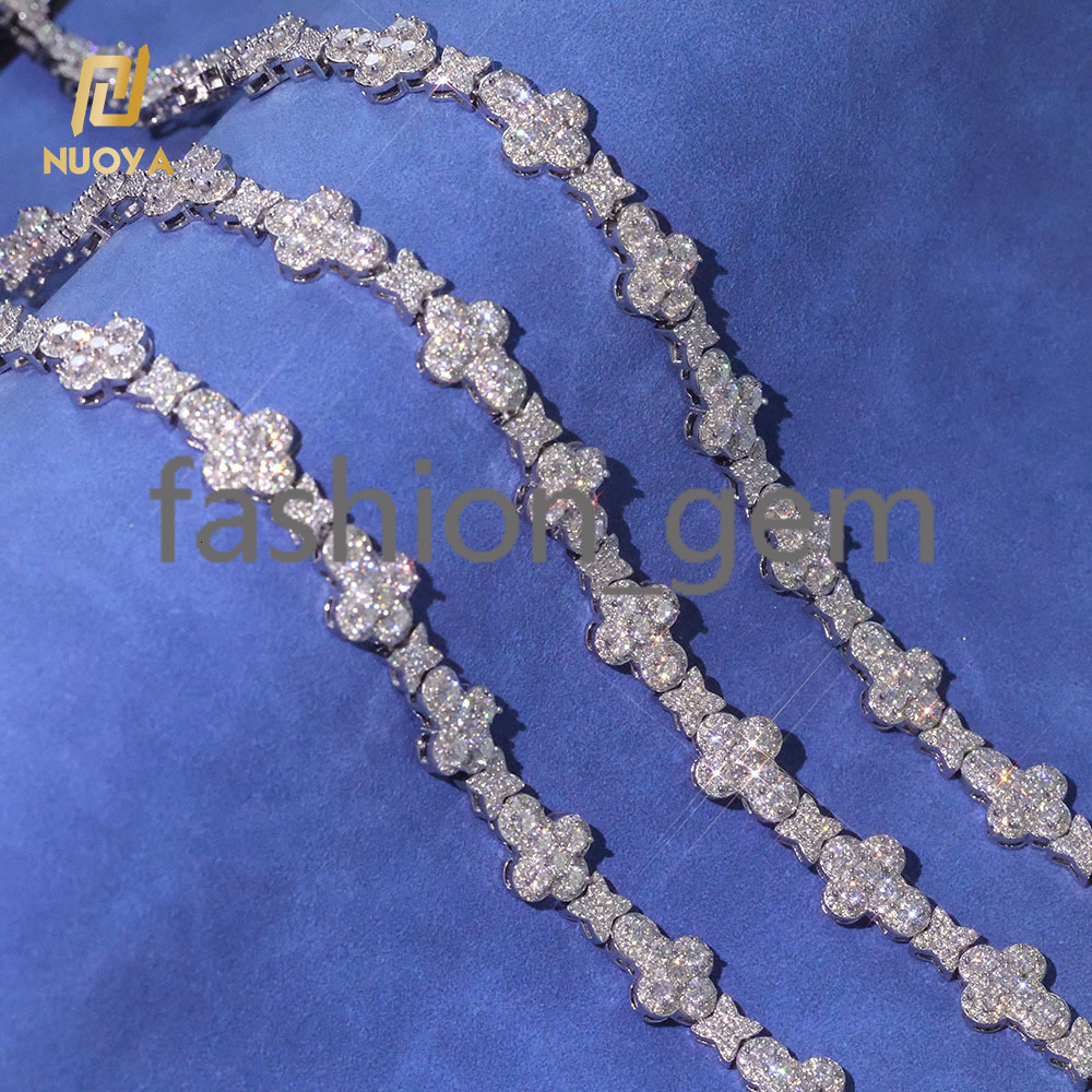 Moissanite Jewelry Cross Star Shaped Design Diamond Chain Can Pass Diamond Test 925 Sterling Silver Necklace for Men Women