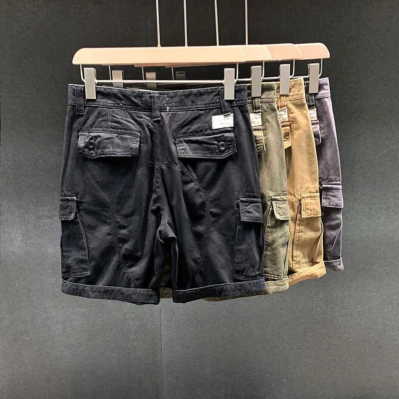American High Street Multi-Pocket Pu Shuai Casual Overalls Pants Mens Summer Loose Sports Outdoor Pirate Shorts XJ250618