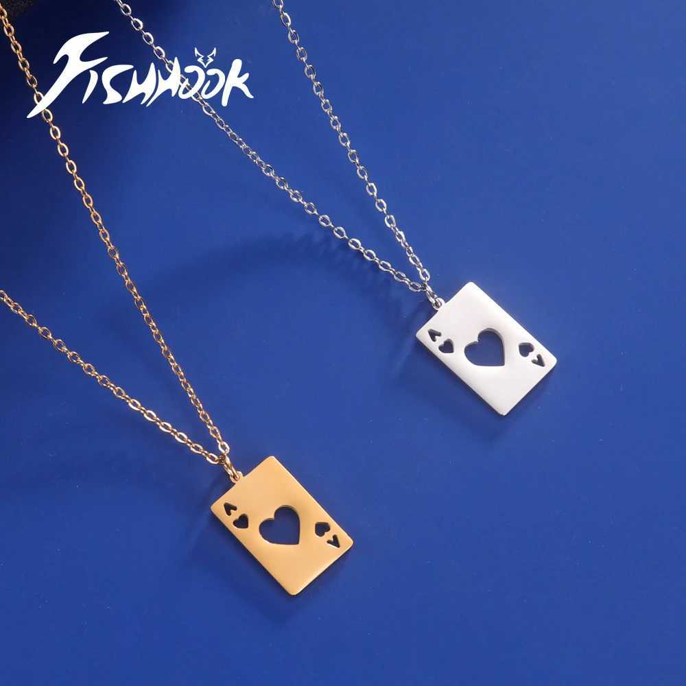 Heards Ace A Necklace Texas Poker Chain Never Card Game Gift For Women Men Stainless Steel Gold Color Pendant Fashion Jewelry W250618