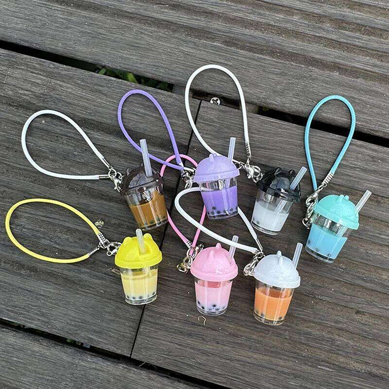 Labubu Bag Piece Dollhouse Mini Pearl Milk Tea Cup Model Pendant DIY Keychain Learning Scene Accessories Miniature Decoration