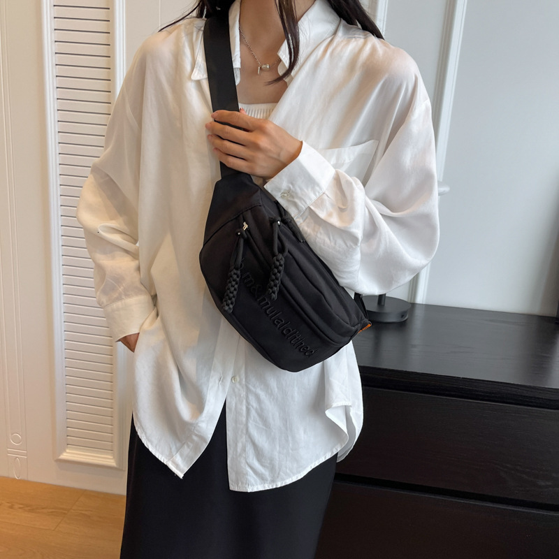 Free shipping designer Korean Style Letter Canvas Chest Bag for Women 2025 New Casual Sports Style Shoulder Bag Trendy Versatile Super Popular Crossbo