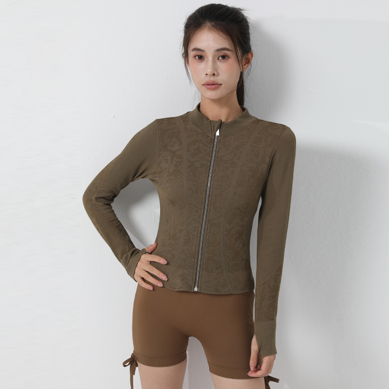 Moisture-Absorbing Women's Sports Coat - Short-Length with Breathable Fabric & Raised Neckline Design