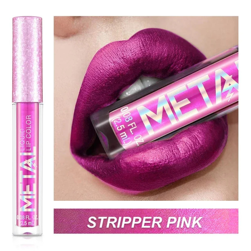 Matte Glitter Liquid Lip Gloss Makeup Waterproof Non-stick Cup Metal Lipstick Set Lasting Shiny Lip Color Tone Charming Lipstick 250618
